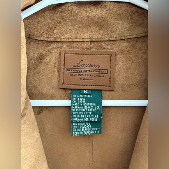 Lauren Ralph Lauren Faux Suede Vest Women’s SZ M Camel Brown Full Zip Mock Neck - Picture 2 of 7